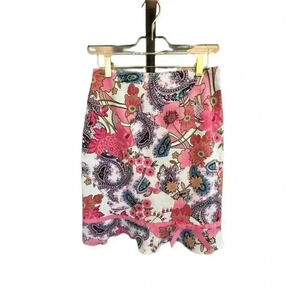 RICKIE FREEMAN TERI JON Pink Floral and Paisley A Line Skirt - size 4